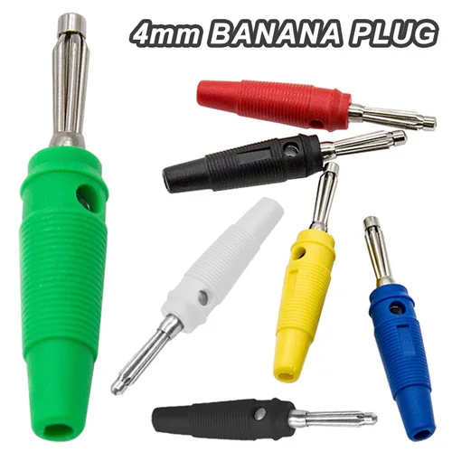 5 uds 4mm conector Banana 32A enchufes Banana de alta corriente cobre sin soldadura apilable conector de Terminal de 5 colores para Cable de Audio