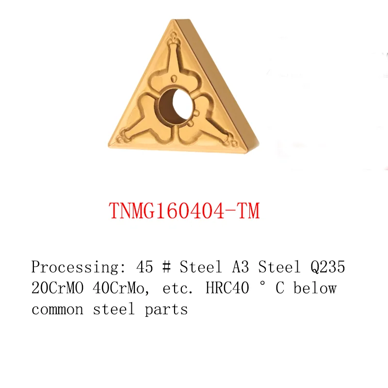 YRFL 10PCS CNC Inserts Triangle Turning Inserts TNMG160404-TM CQ MA PM Stainless Steel Lathe