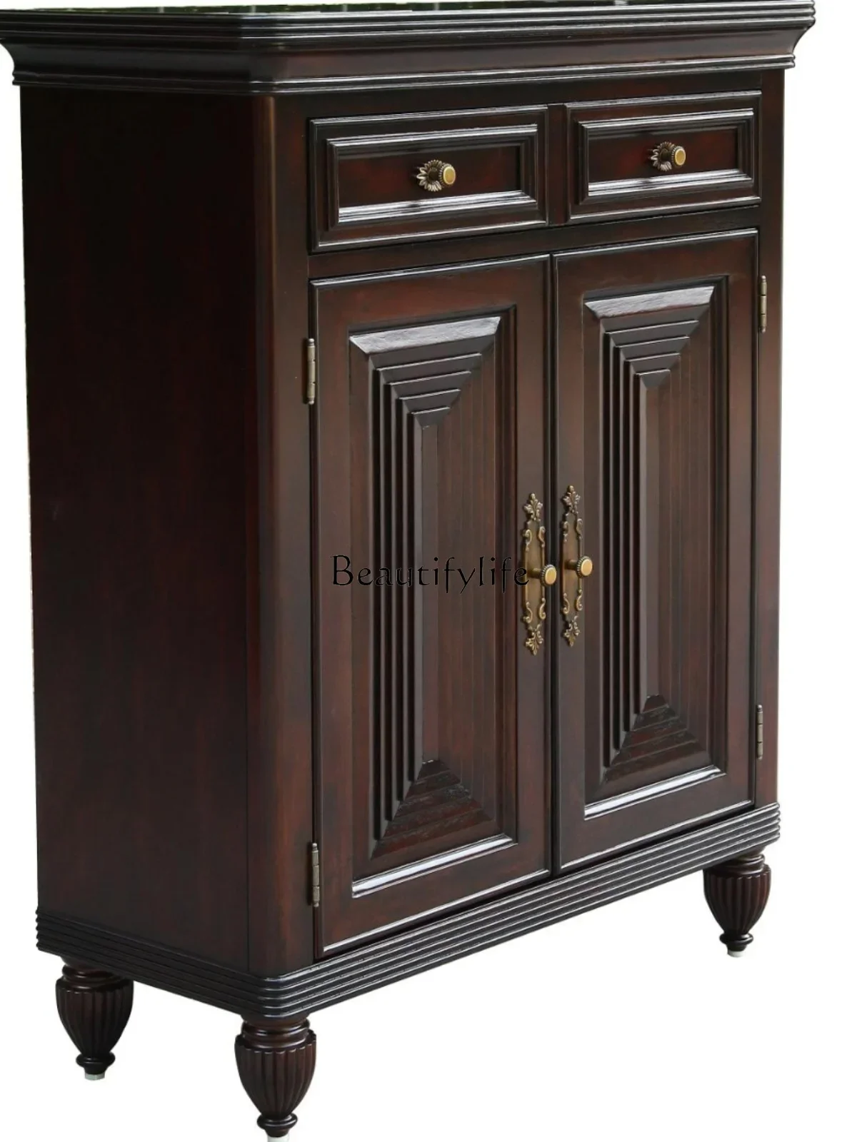 

05-ls 18Pure American Style Shoe Cabinet Material Indonesian Mahogany Core Aksu Eco-Friendly Lacquer