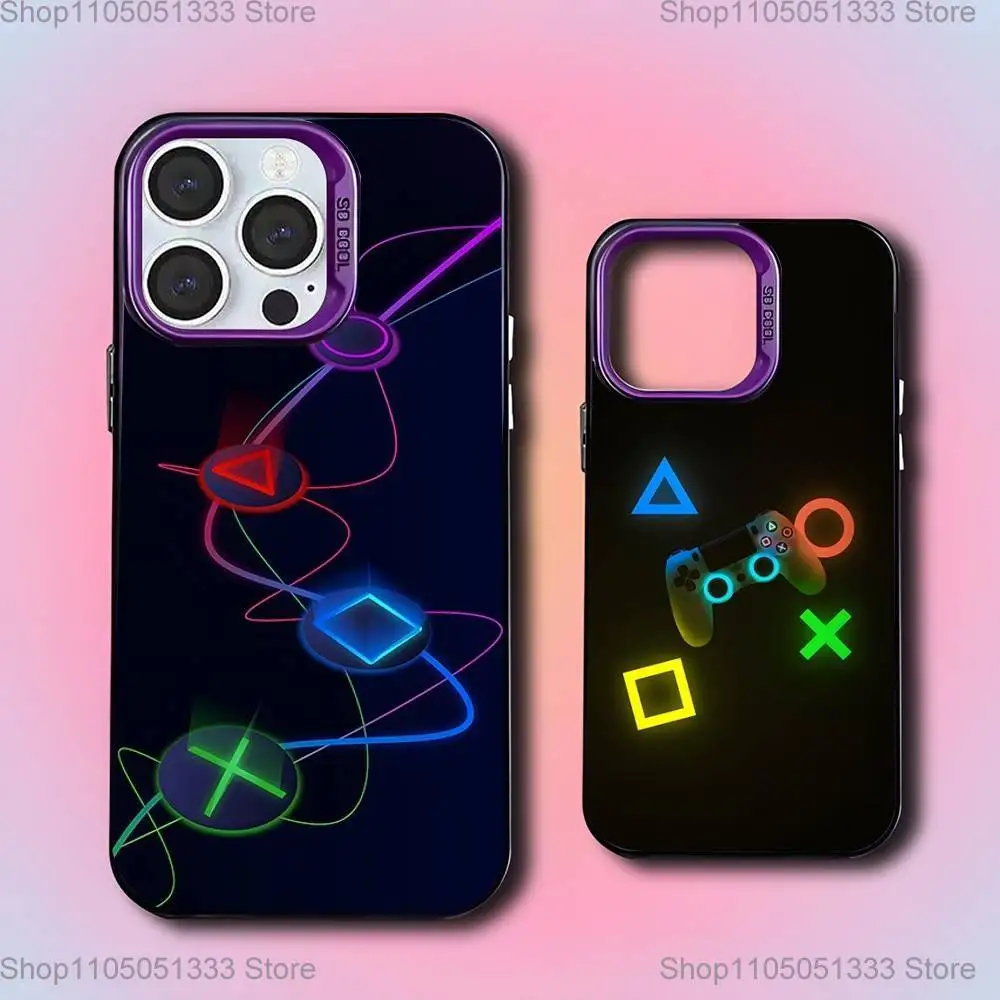 

Game Console Gamepad Gamer Play Phone Case For iPhone 16,15,14,13,12,11,Mini,Pro,E,SE4,XS,MAX Purple Candy Matte Cover