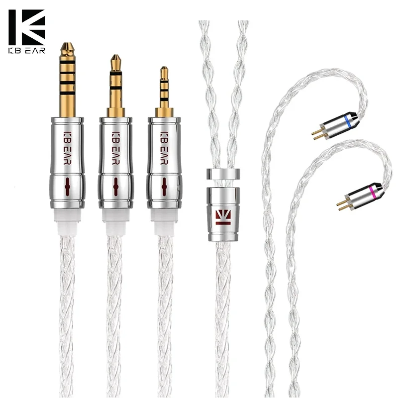 

Кабель Keephifi KBEAR Limpid Pro, 8 ядер, чистое серебро, 2,5/3,5/4,4 мм, с разъемом MMCX/2Pin/QDC/TFZ, для наушников KZ Moondrop Kbear