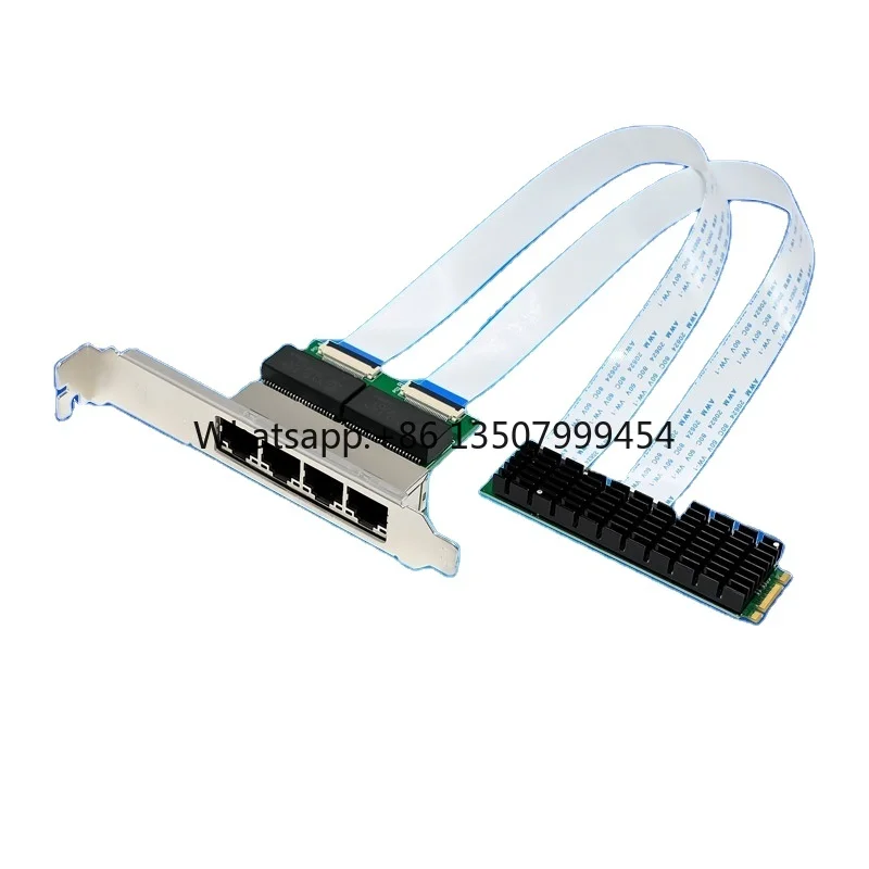 

PCIe NGFF M.2 RTL8111H Four Ethernet Ports/RJ45 Gigabit Internal Industrial Network Card FPC Stock