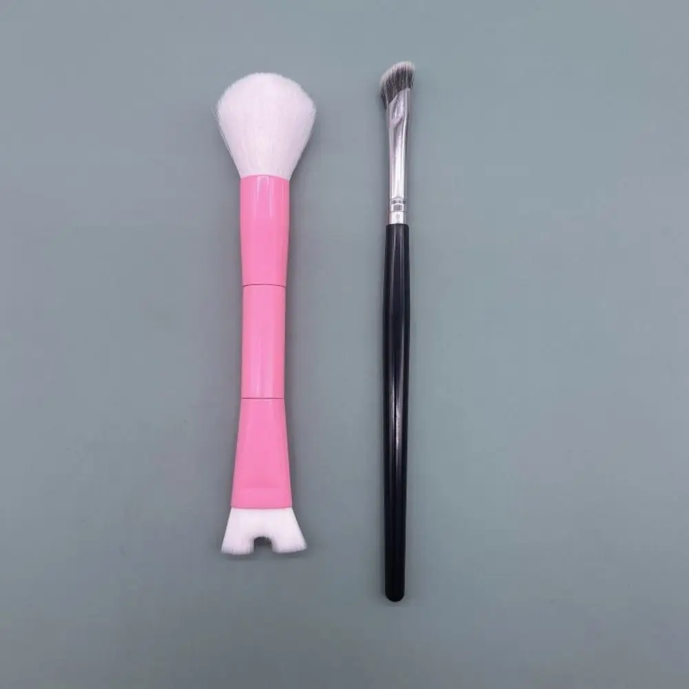 Juego de brochas para contorno de nariz de doble cabezal, cepillo portátil para sombra de nariz con inclinación en ángulo, suave, en forma de U, para sombra de ojos en polvo, 2 uds.