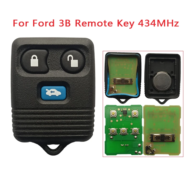 HNKeys Aftermarke-llave remota para Ford Transit MK6 2000-2006, entrada sin llave, Fob, 3 botones, 433MHz