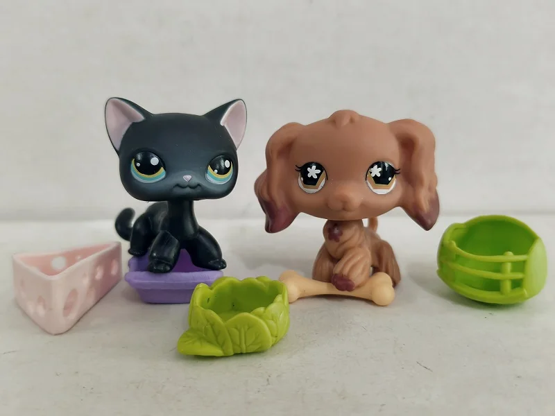 2pcs/lot LPS Figure Cat Dog #336#716 W/Accessories Littlest Pet Shop toy