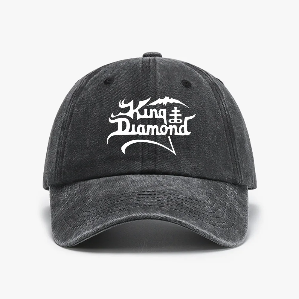

King Diamond print baseball cap fashion Vintage Washed Denim Hat outdoor sports casual adjustable hats