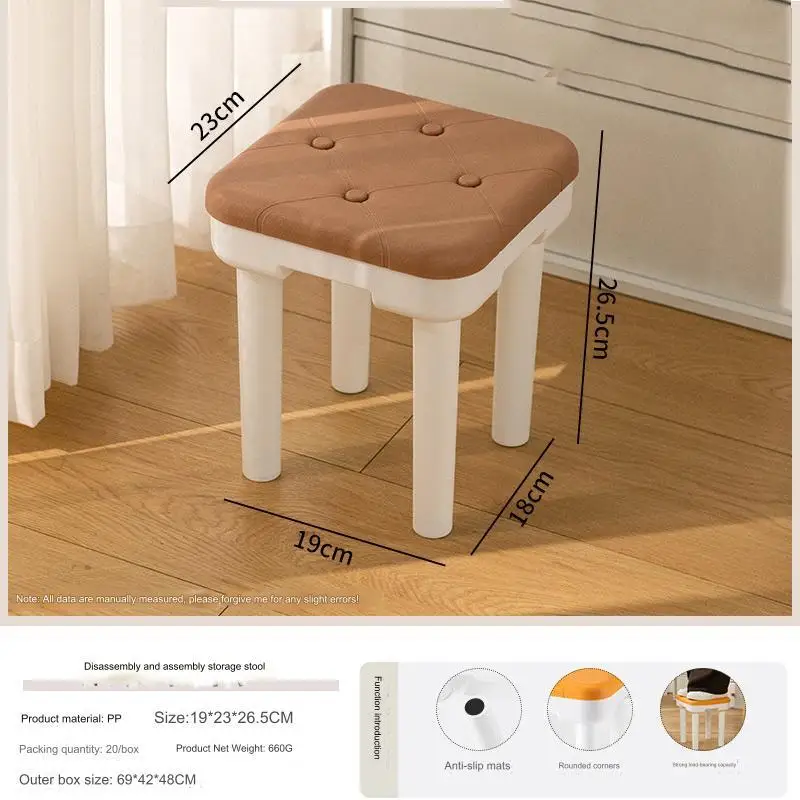 

Small Folding Stool Multifunction Portable Mini Children Low Stools For Bathroom Imitation leather Legs Stool Footrest stool