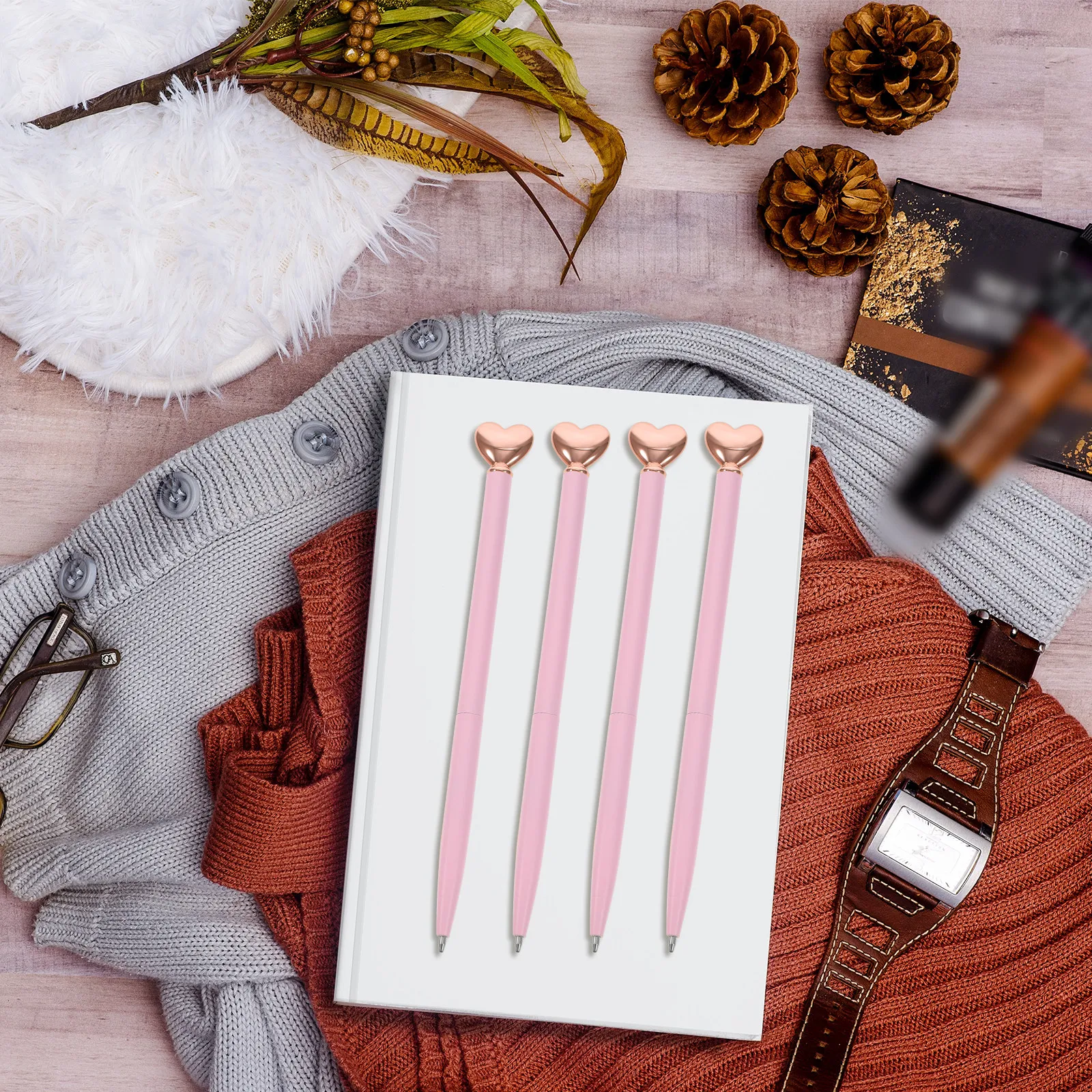 

12pcs Metal Pen Creative Cartoon Shape Smooth Students Writing Tool Writing Portable Students Pen Daily Use Home Supplies