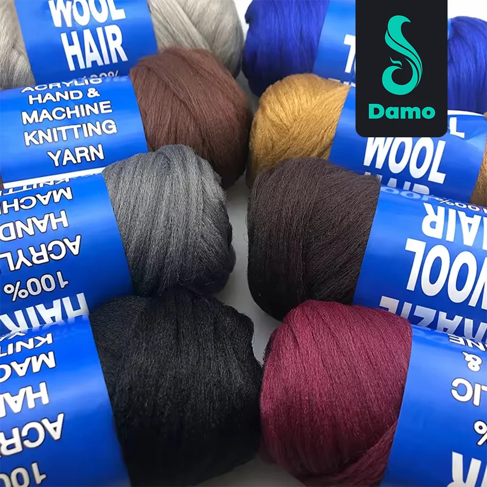 Benang wol sintetis benang akrilik rambut untuk rambut Crochet kepang Twist Warps benang wol untuk rambut Jumbo mengepang & Bar memutar