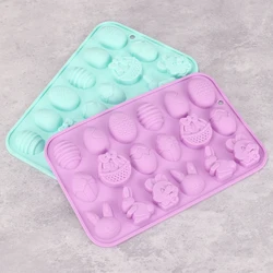 3D Cute Rabbit Egg Silicone Molds Bunny Model Chocolate Dessert Kitchen Baking Cake Mould Easter Fondant Cake Decorating Tools