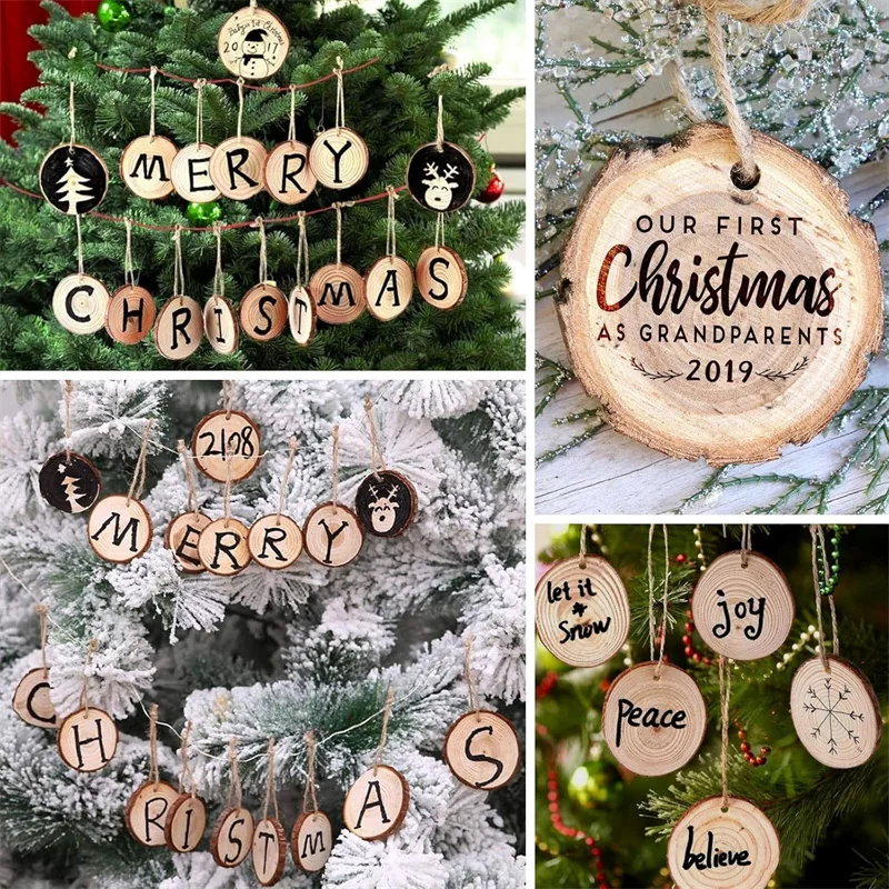 20 قطعة 3-4 سنتيمتر شرائح الخشب الطبيعي لم تنته الخشب الحرفية عدة DIY بها بنفسك الاطفال الفنون والحرف عيد الميلاد الحلي ريفي الزفاف ديكور #6