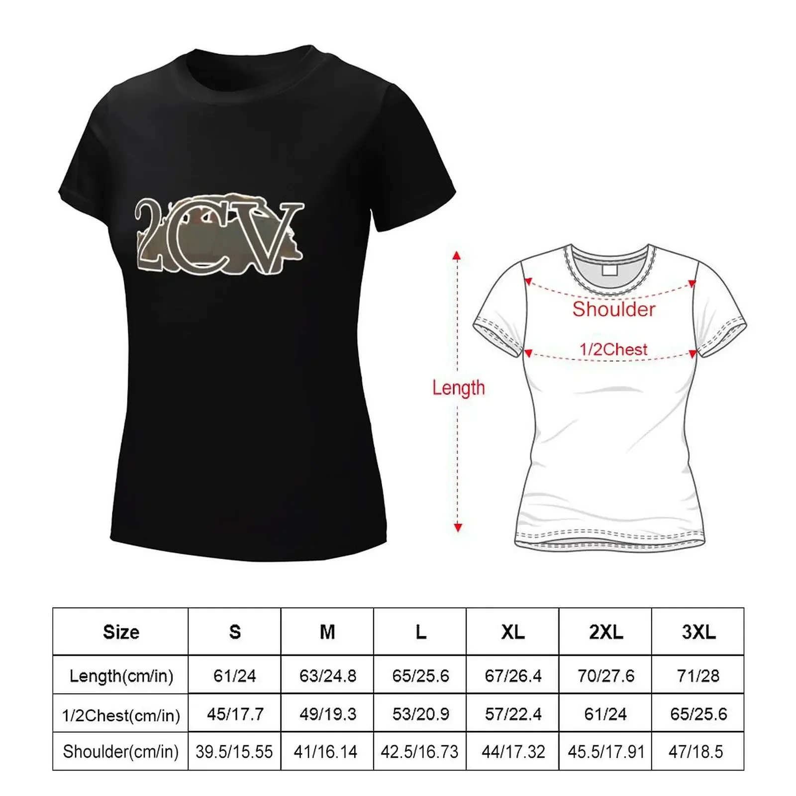 Camiseta Citro?n 2CV, camisetas de talla grande para mujer, camisetas gráficas divertidas