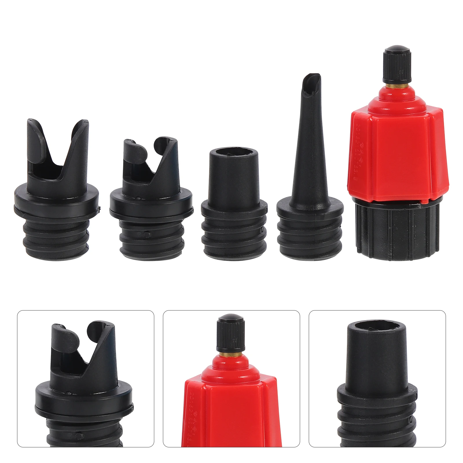 

5 Pcs Air Valve Adapter Inflatable Boat Kayak Pump Portable Valves Nozzle Nylon