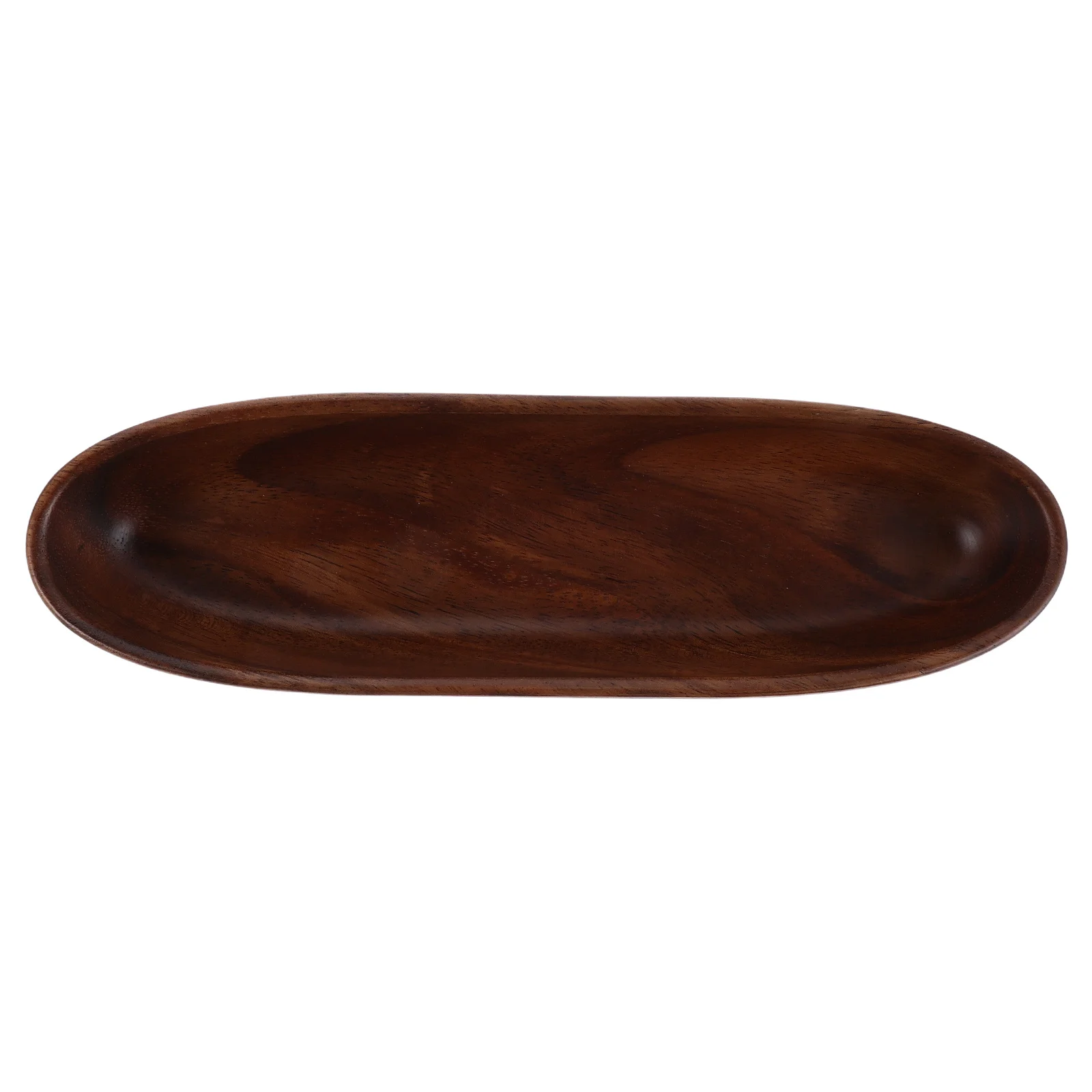 

Wooden Boat Shaped Serving Bowl 11.4" X 3.3" X 1.7" Hand-Carved Fruit Salad Nut Tray Natural Rustic Platter For Home Party