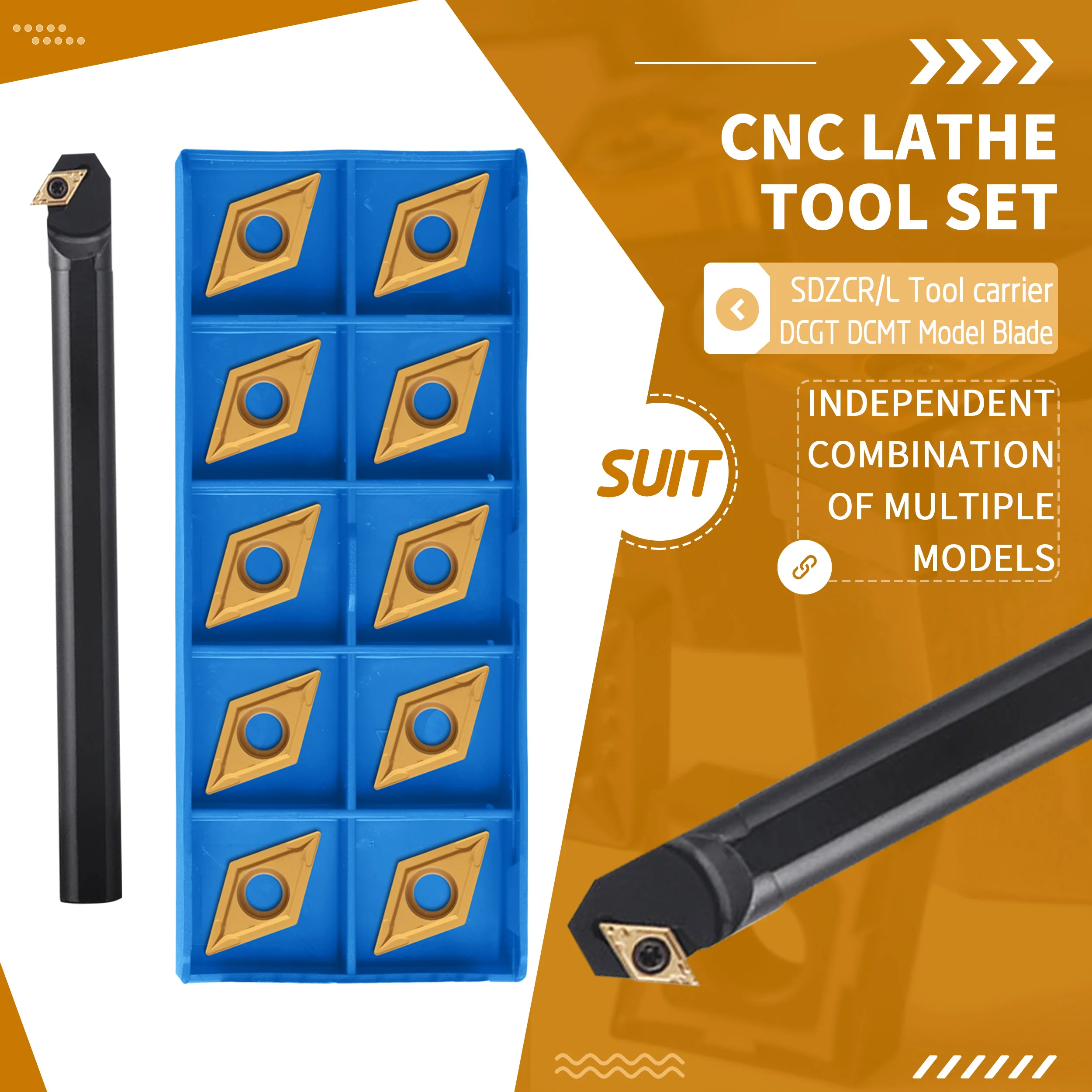 S16Q-SDZCR11 S20R S25S-SDZCL CNC Lathe Internal Turning Tool Holder +10Pcs Machine DCGT DCMT Carbide Insert High Quality Sturdy