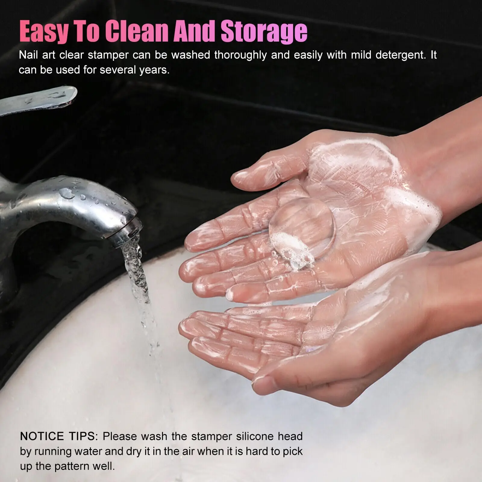 LINMANDA Stamper per unghie in silicone trasparente Stamper per gelatina per unghie French Nail Stamper Kit Strumenti per manicure per unghie