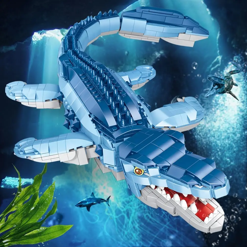 Jurassic Mosasaurus Building Blocks Set 1158 Pieces Brick Building Kit Dinosaur World Park Toys for Boys Compatible with Legoed