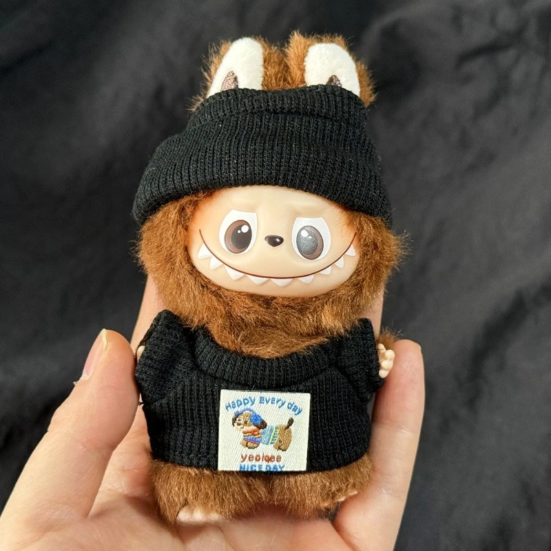 Ropa para muñeca Labubu, conjunto de camiseta y sombrero con solapa de punto, conjunto para Labubu 4,0, Pin de los monstruos para la serie Love, accesorios DIY