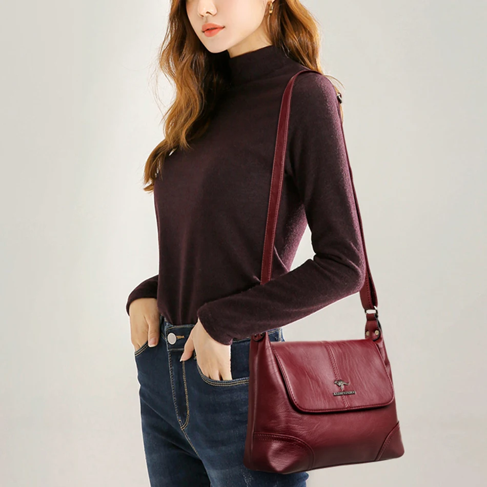 2022 Trend Quality Leather Luxury Designer Shoulder Bag Purses Women Classic Tote Bag Female Messenger Waterproof Crossbody Sac