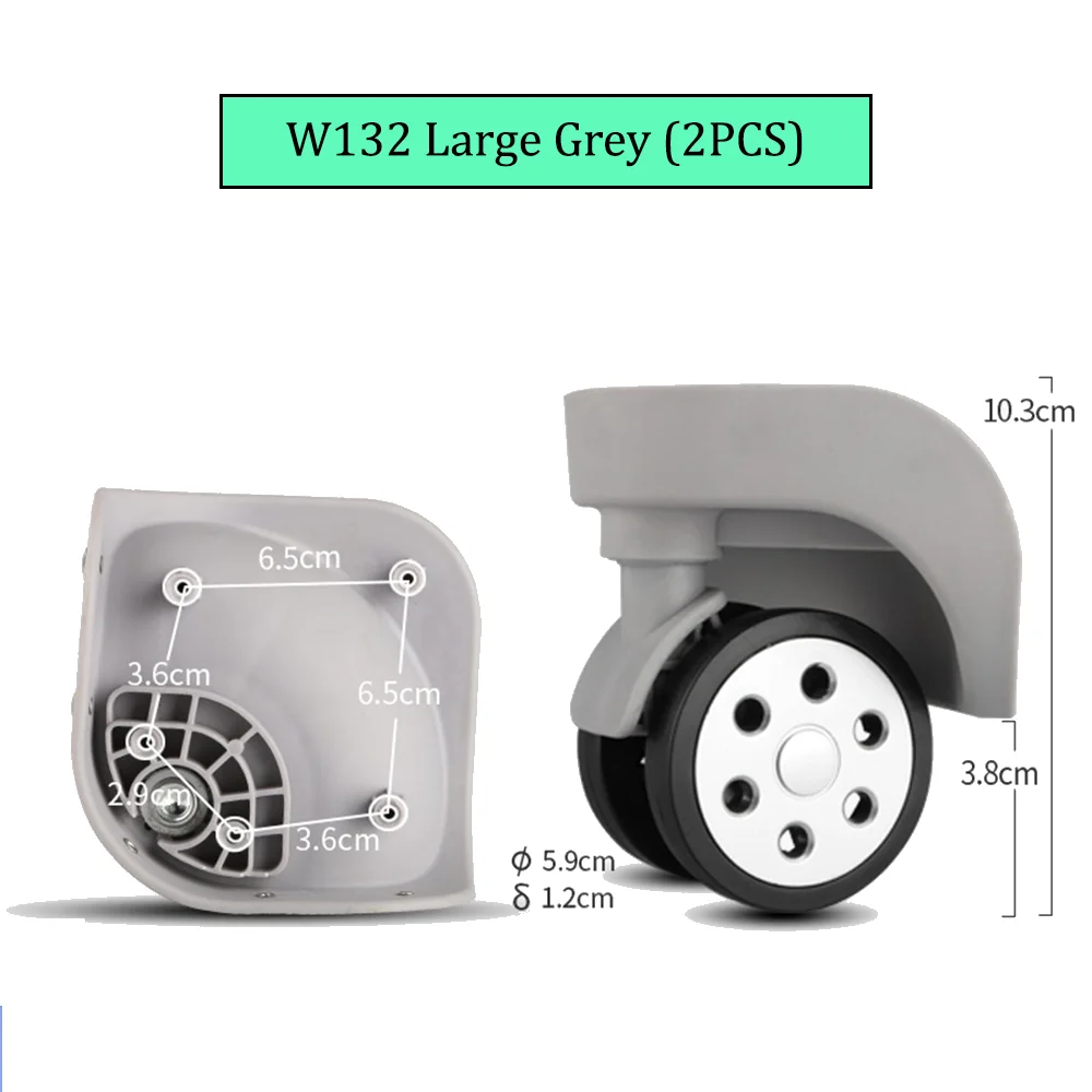 W132 Trolley Case Wheel, facilmente lidar com a polia da bagagem, rodízios deslizantes, reparação resistente ao desgaste Slient