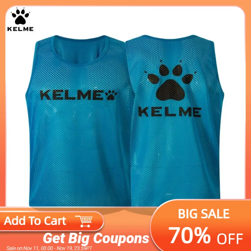 

Kelme Sports Tank Top Men's Adult And Children's Football Basketball Training Competition Suit Breathable Tank Top Team Vest