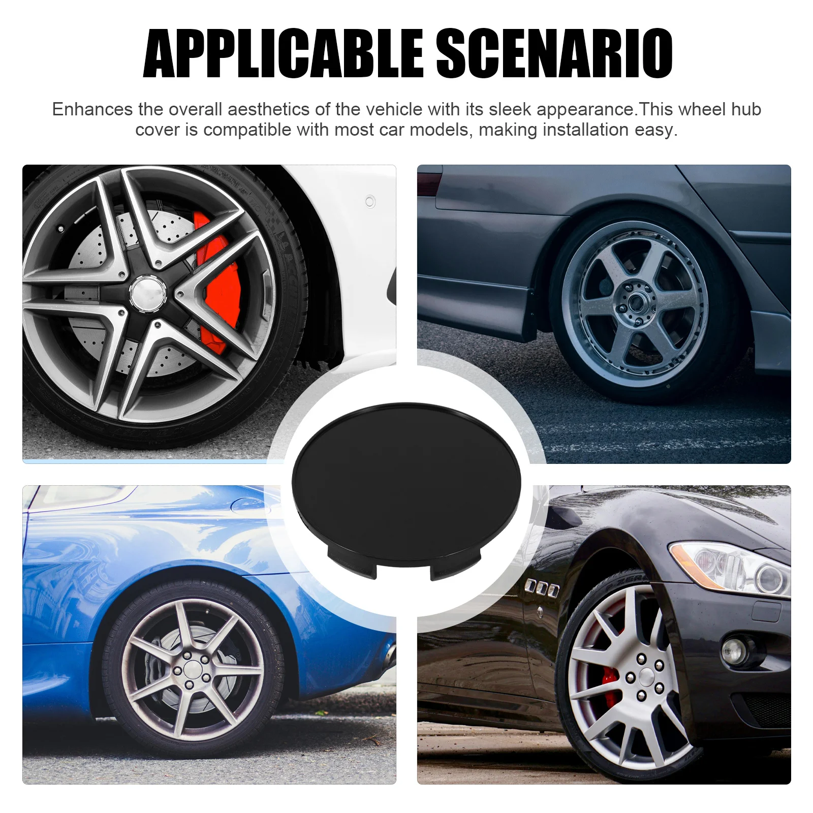 

4 шт., защитные чехлы для ступиц автомобильных шин, пластиковые чехлы для ступиц колес, простая установка, совместимые, большинство моделей, надежность безопасности