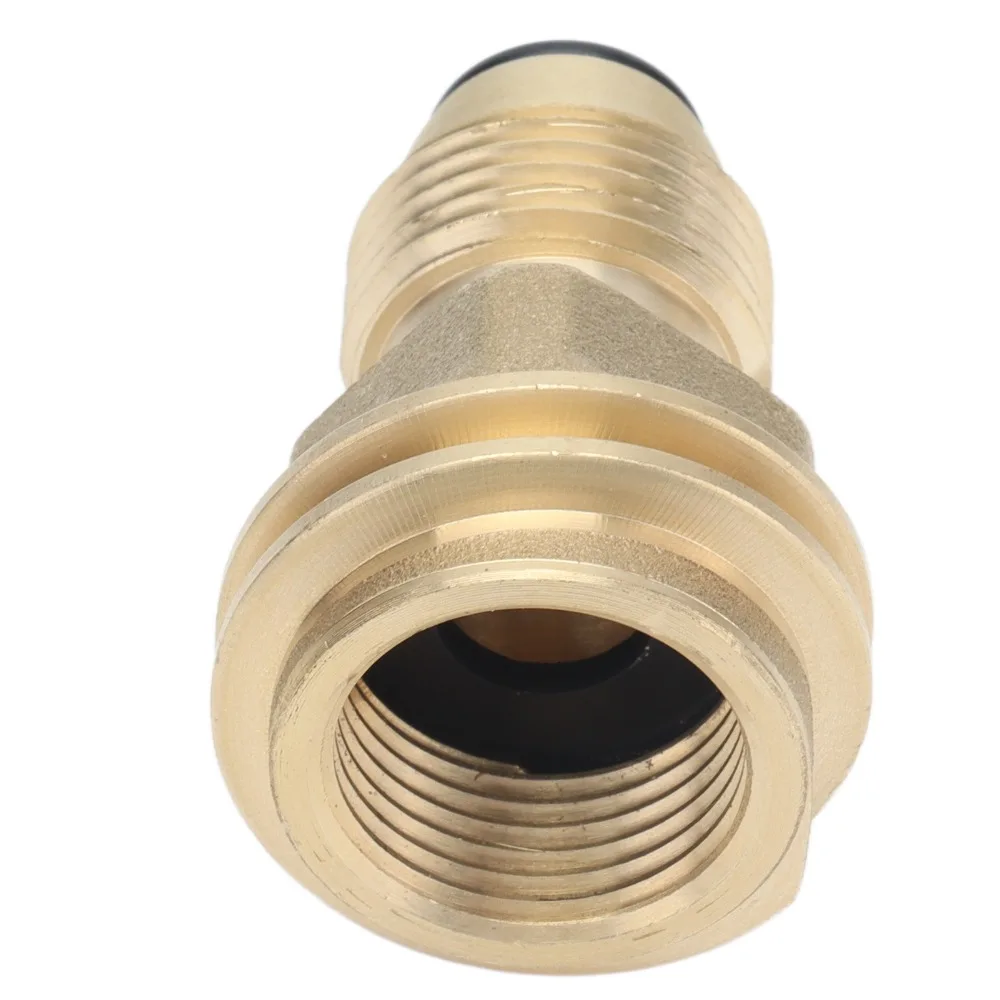 Solid Brass Propane Tank Adapter For LP Tank Service Valve Quick Connect Gas Tank Adapter Converts POL to QCC1/Type1
