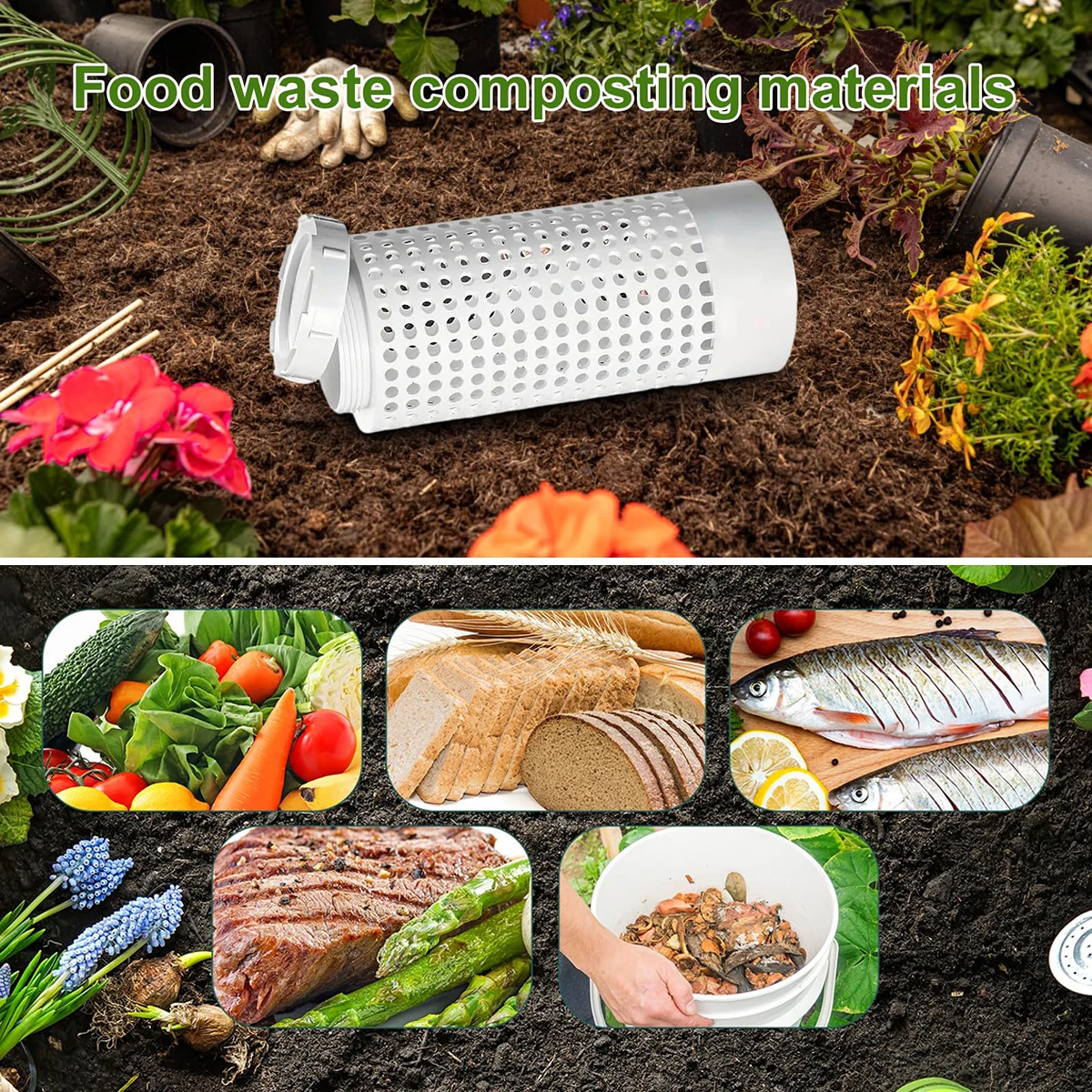 

Компостный ящик Подземный композитор Круглый герметичный дизайн Открытый подземный контейнер для компоста Садовая кровать и герметик для двора