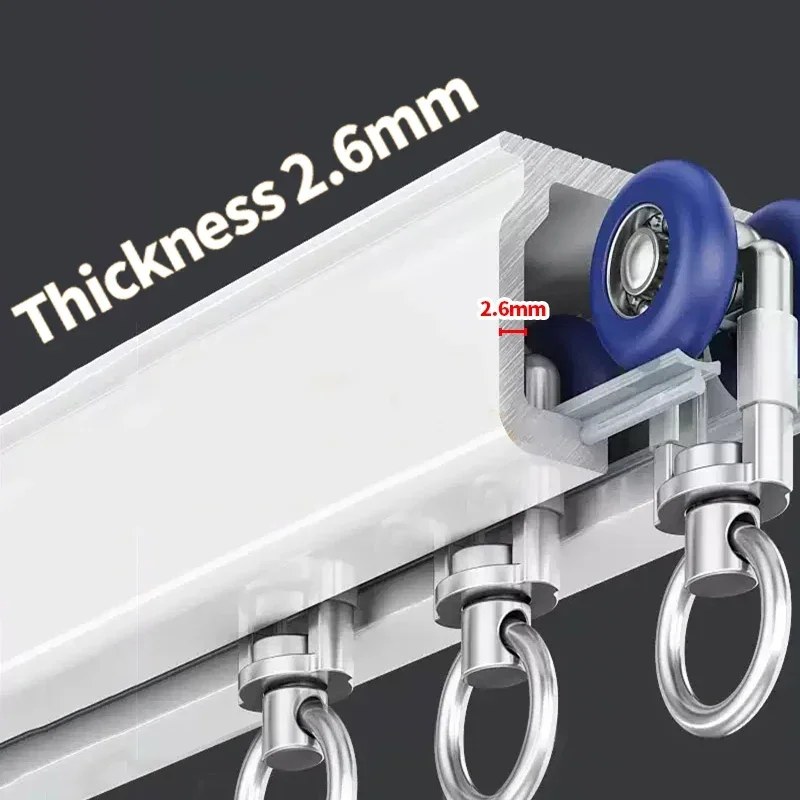 Extra Thick Curtain Track Bearing Up To 120KG Curtain Rod Aluminum Alloy Material Track Single and Double Track Hook-type Rail