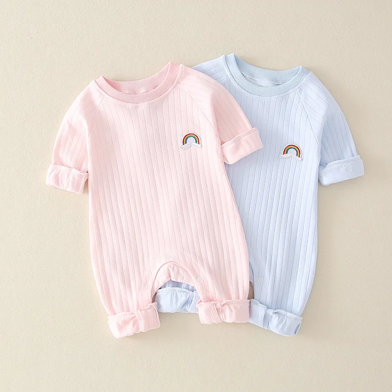 

Baby Girl Romper Candy Color Rainbow Infant Onesies Jumpsuit Autumn Long Sleeve Kid Boy Clothes Toddler Tracksuit One Piece A568