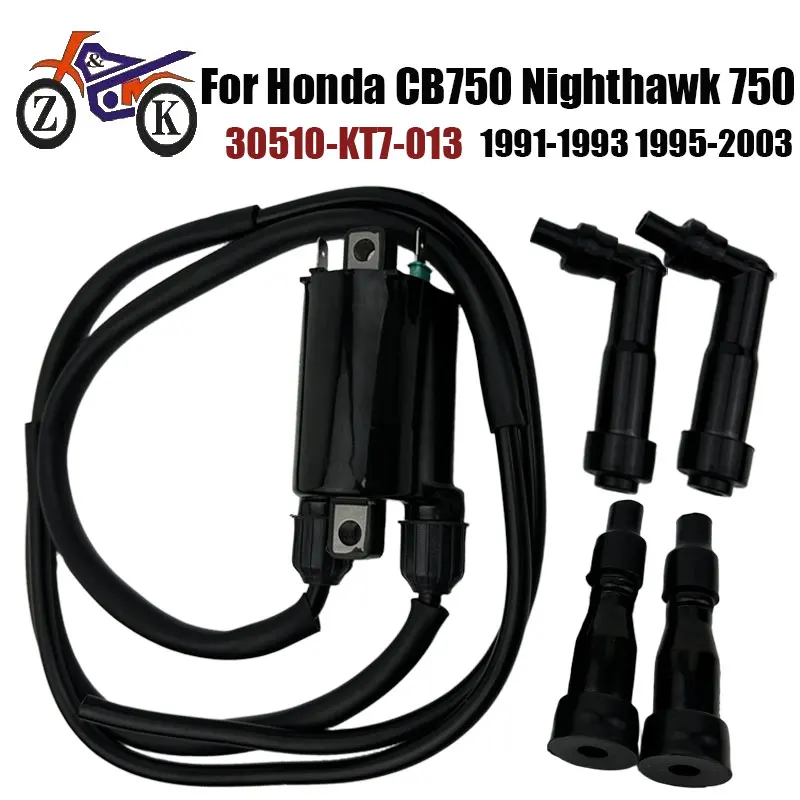 Ignition Coil Wire Cap Kit For Honda CB750 Nighthawk 750 1991-2003 Motorcycle System Replacement 30510-KT7-013 30510-KT7-023