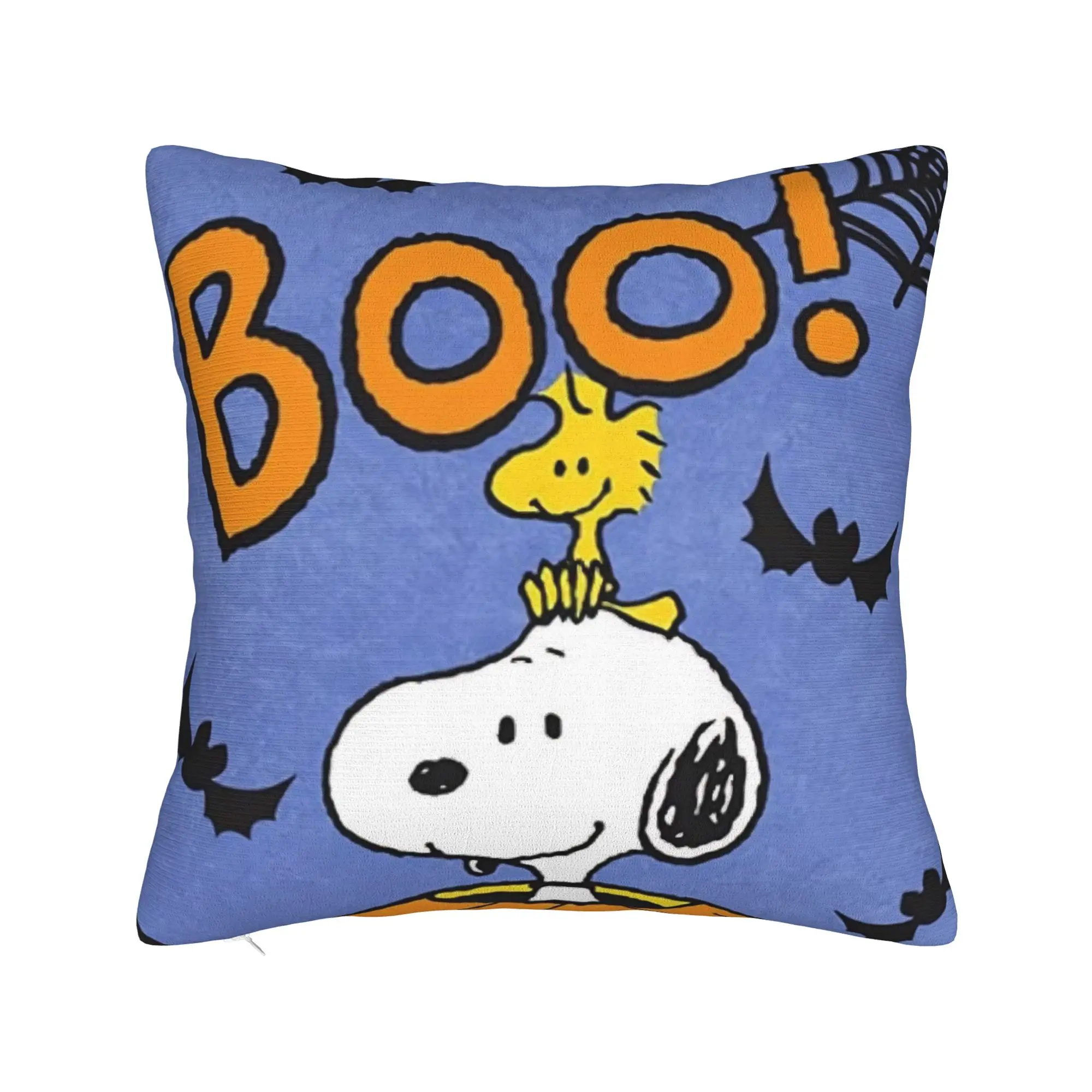 Halloween Snoopys Square Pillow Covers Polyester Room Boo Bat Pumpkin Cushion Cover Funny Decor Pillowcase 40*40