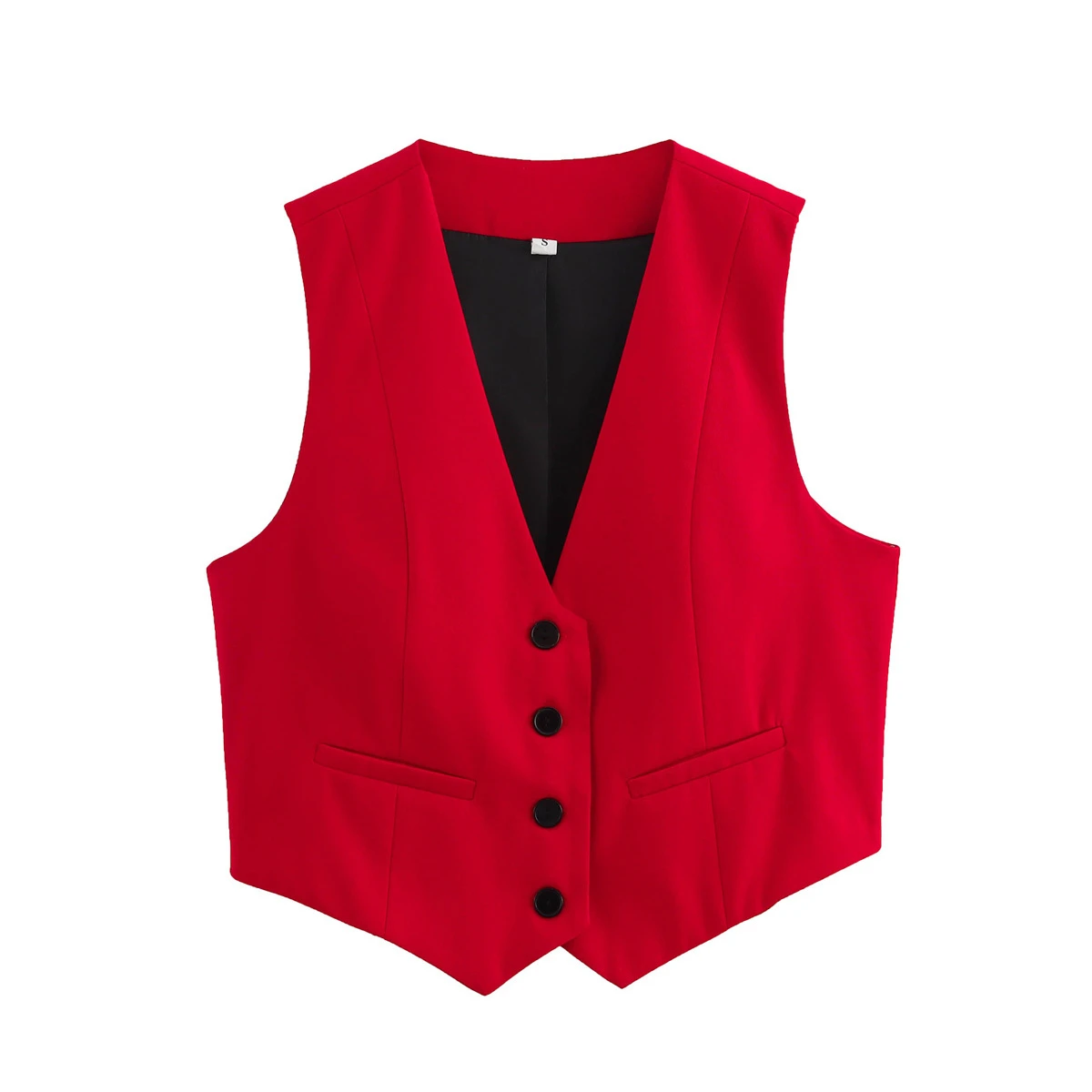 Frühling Sommer Neue Ankunft frauen Einfache Sle V-Ne Svel Taste Dekor ort Candy Farbe Weste Tank Top 2347888