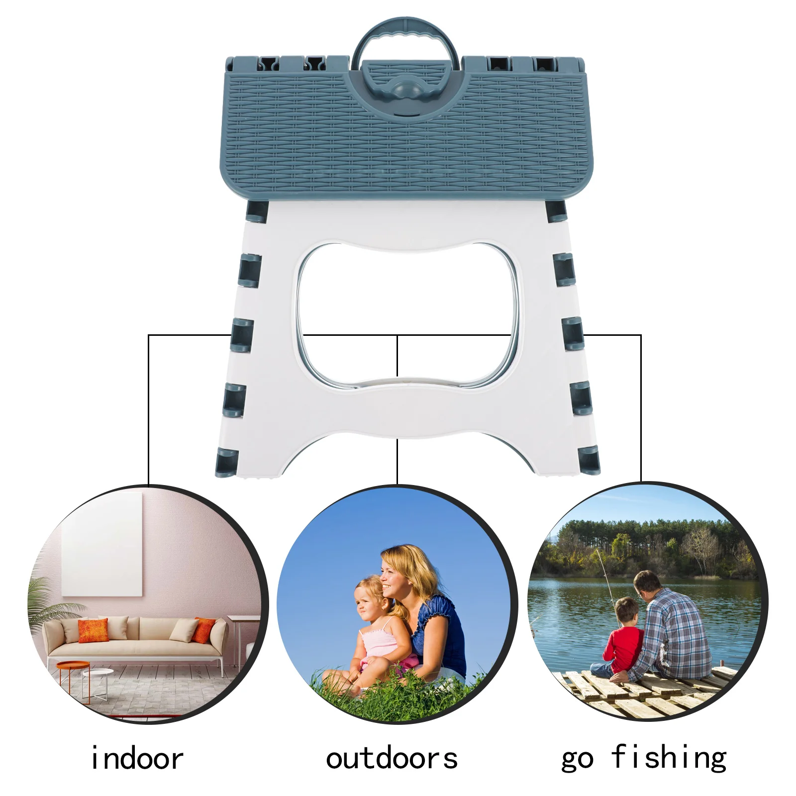 Sgabello pieghevole Sedie in plastica portatili leggere Sgabelli pieghevoli Adulti Pesca da campeggio all'aperto Cucina robusta