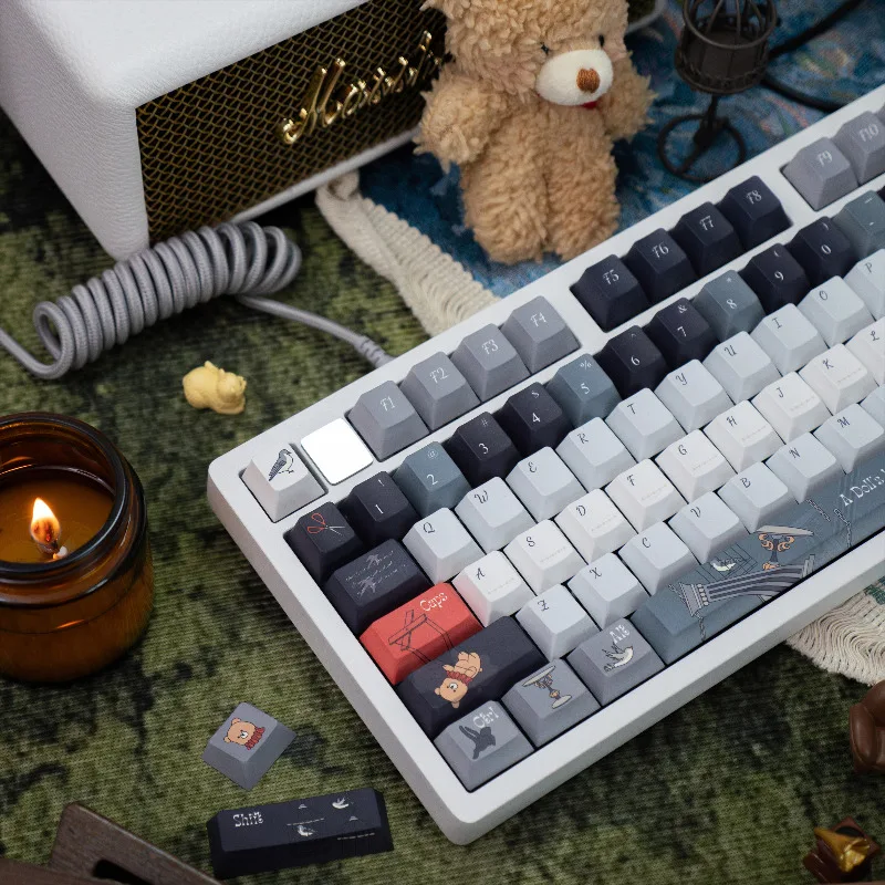 Doll Keycaps Drama Theme Blue Factory Height 139 Keys Customized Keyboard Cap