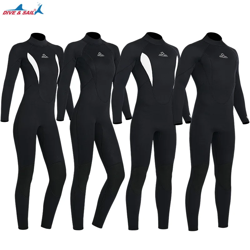 Set Pakaian Satu Potong Setelan Selam Neoprene 3MM Pria Setelan Menyelam Scuba Selancar Hangat Alat Selam Memancing Spearfishing Kitesurf Pakaian Selam Profesional