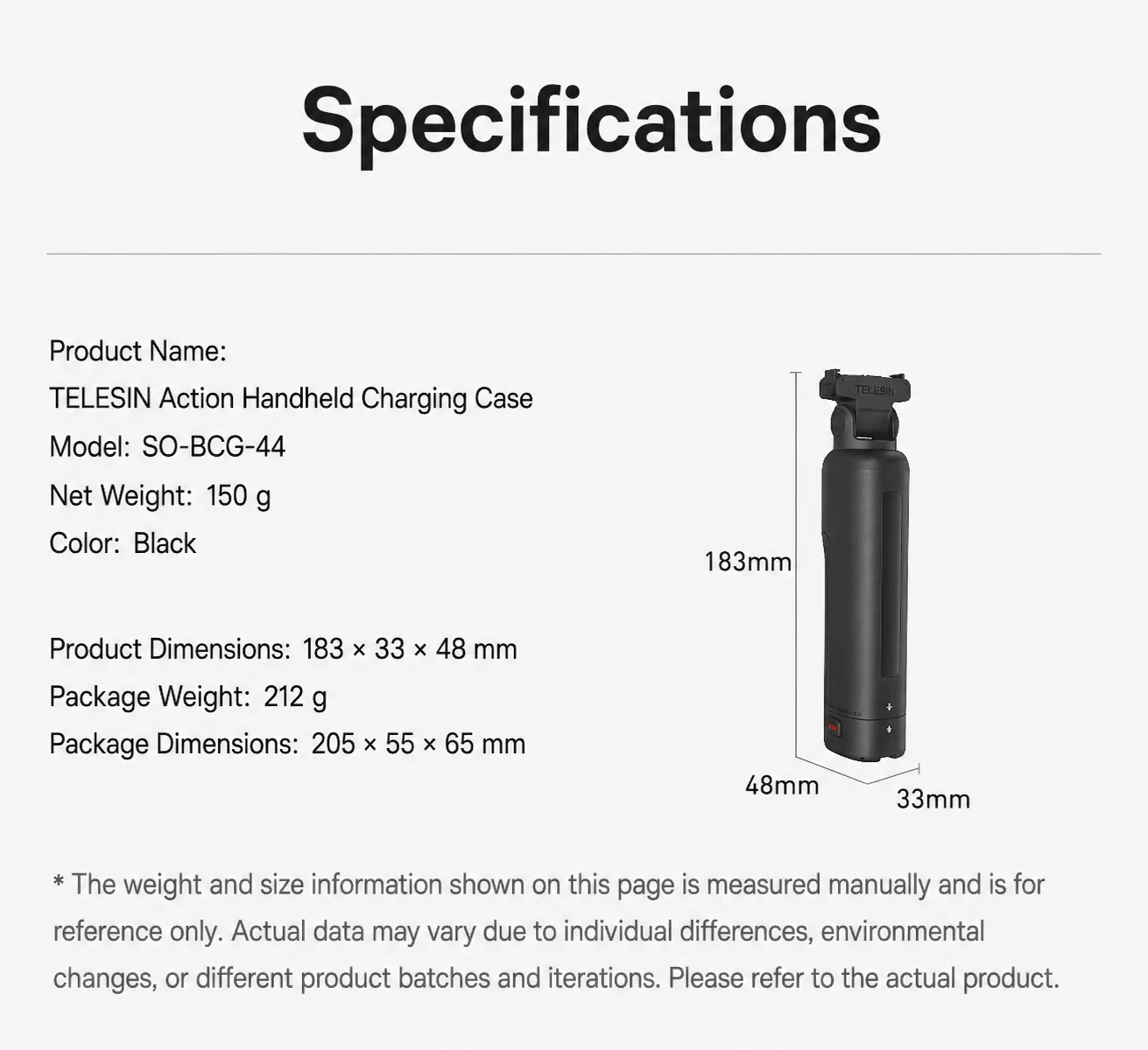 TELESIN 3-in-1 Action-Kamera-Ladehandgriff Doppel-Akku-Schnellladegerät Vlog-Griff Stativ für DJI Osmo Action 6 5 Pro Osmo 360 – Detail 13