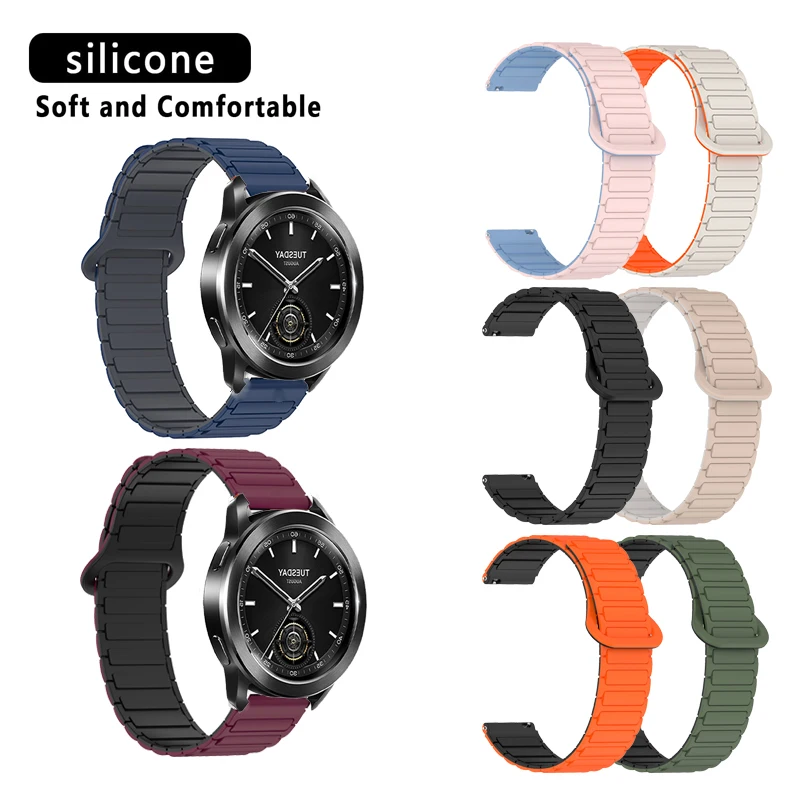 Correa de silicona con bucle magnético de 22mm para Xiaomi Watch S4-S3-S2-S1 / Colro 2 para pulsera Haylou Solar LS05 / LS05S /LS04/LS10/GST