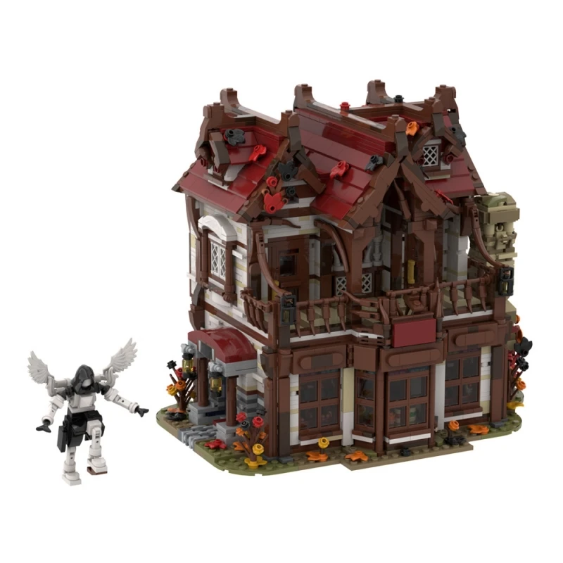 MOC-191671 Andraith's BAKERY 모델 빌딩 블록, 영화 중세 도시 스트리트 뷰 하우스 건축 벽돌, 장난감 선물