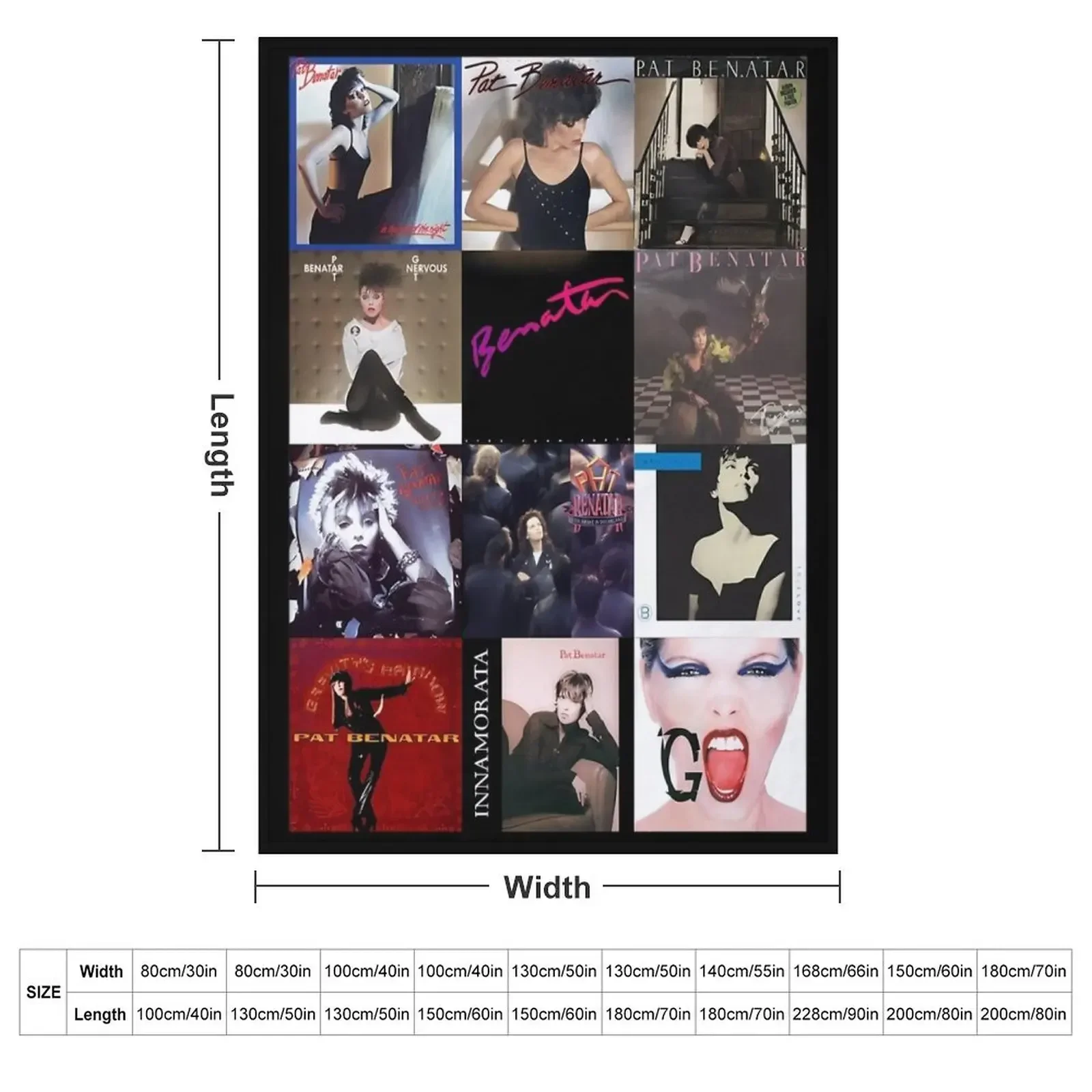 Pat Benatar Album Covers V-Neck Throw Blanket Bed covers Multi-Purpose Heavy Warm Cute Plaid Quilt Blankets