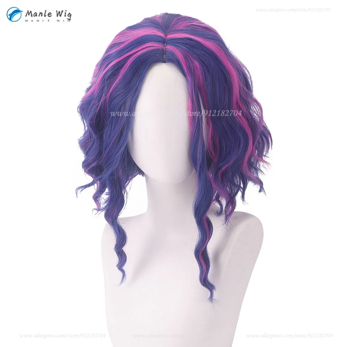 Lady Nagant Peruca e Boné Cosplay, Cruy Lady, Roxo, Misto, Resistente ao calor, Cabelo, Interpretação, Azul, Roxo, 46cm