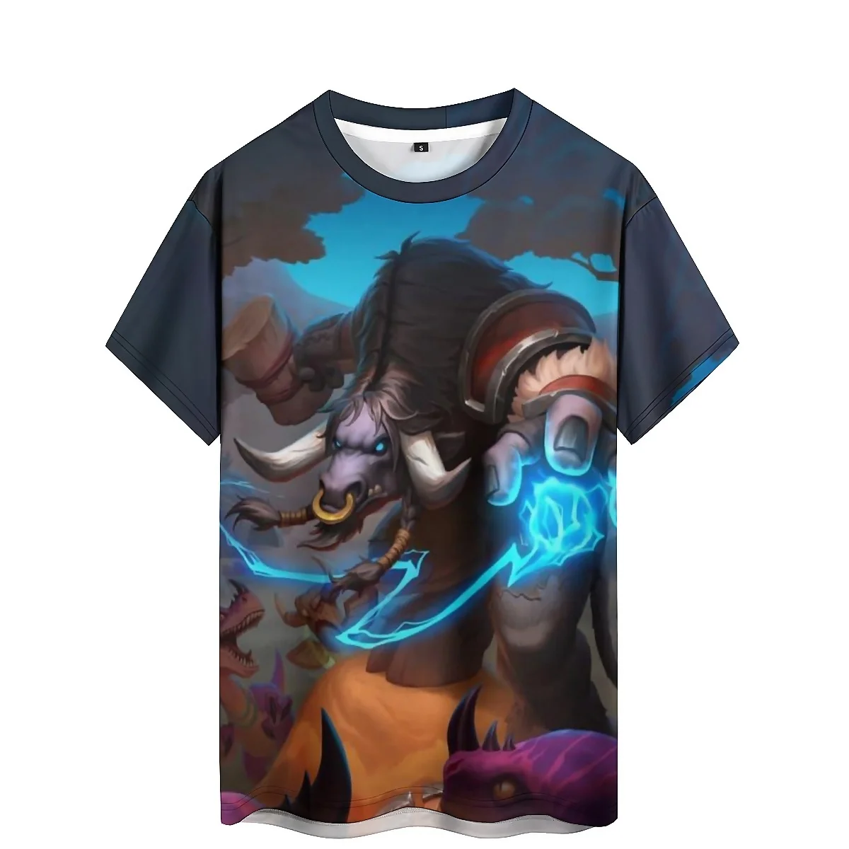 Daily Outing Loose American Aesthetic Men's 3D Printed Short-Sleeve T-Shirt - Full-Body Print Men's Top