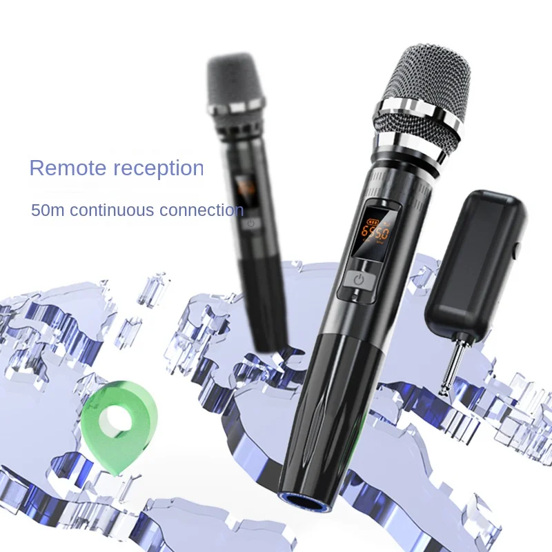 H18M Wireless Microphone Long LED HD Digital Display K-Song Bluetooth Professional Stage Audio Handheld Microphone