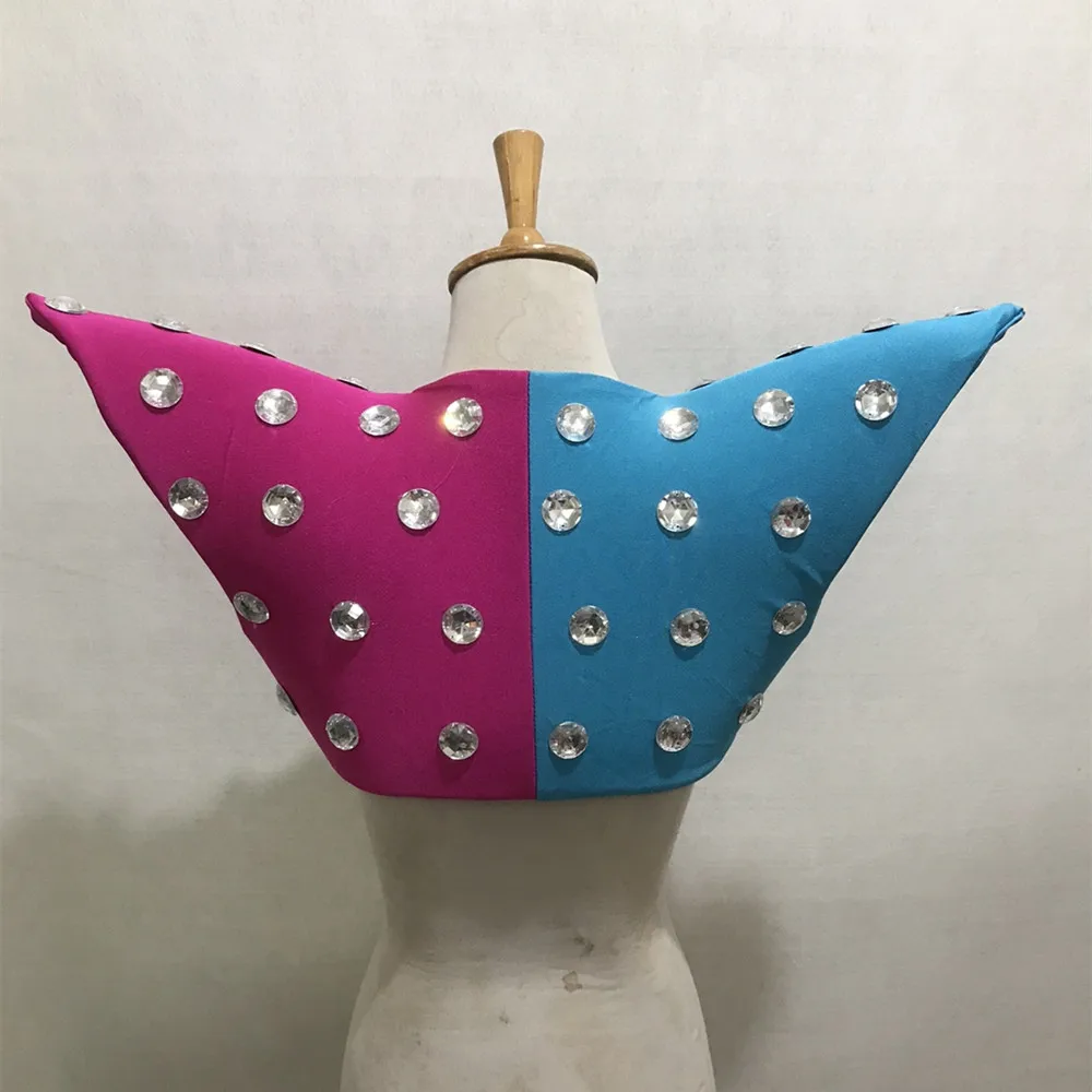 Shiny Crystal Flying Shoulder Vest Stage Performance Accessories Exaggerated Shoulder Pads Waistcoat Tans Tops