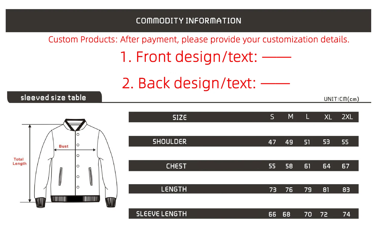 Custom  Jacket  Letterman Bomber winter warm Baseball diy Coat Personalized print Text Logo for Men