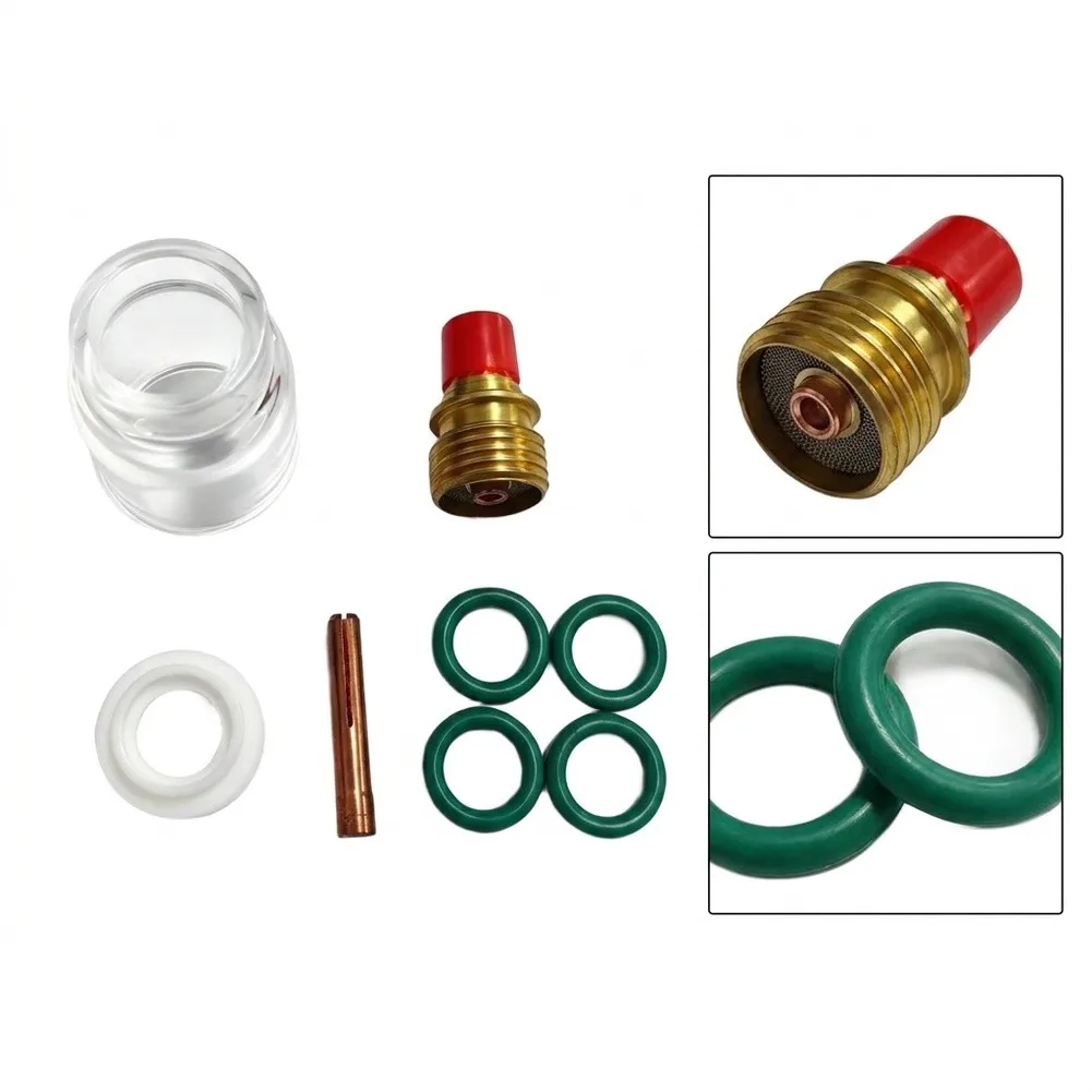 WP9 20 Compatible Welding For Torch Replacement Kit Featuring Transparent Glass Nozzle Copper Electrode Holder and Seals