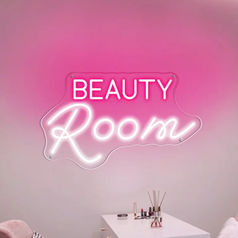 غرفة التجميل علامات النيون لديكور الحائط أضواء LED الوردي غرفة الديكور للأظافر صالون تجميل رمش الشعر استوديو يشكلون نادي