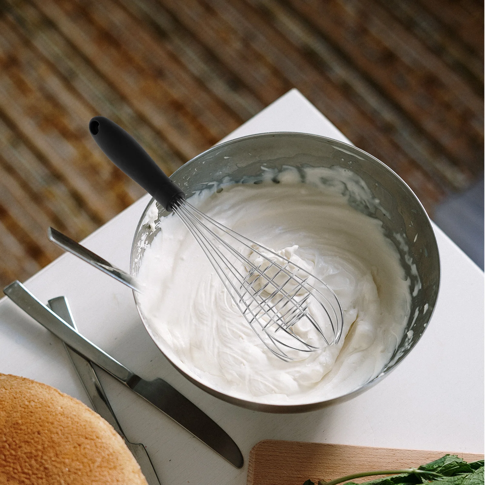 

Portable Stainless Steel Egg Beater Handheld Mixer for Kitchen Baking Whisking Blending Frothing Cream Smooth Batter Results