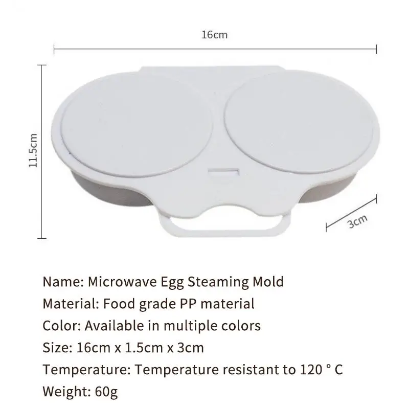 【MA】Microwave Egg Poacher With 2 Cavities Non Stick Coating For Breakfast Making At Home Easy To Clean Kitchen Cooking Accessor