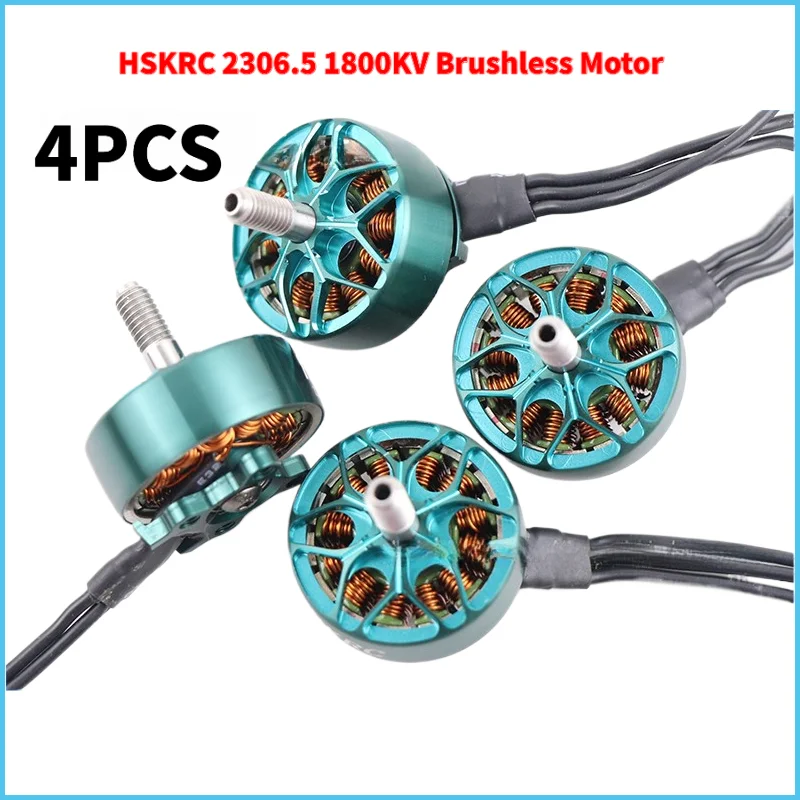 

4PCS HSKRC 2306.5 1800KV 6S FPV Brushless Motor Unibell with 5mm Titanium Alloy Shaft for RC FPV Racing Drone